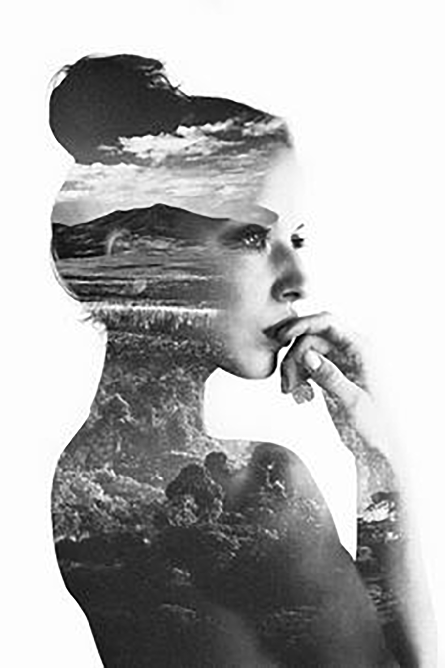 double exposure woman
